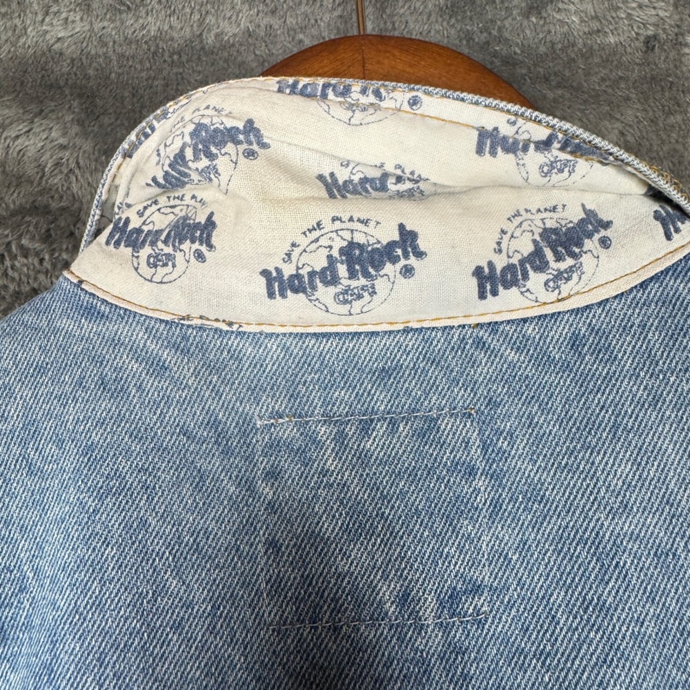 Vintage 1990s Hard Rock Cafe Orlando "Save The Planet" Denim Trucker Jacket - Picture 14 of 16